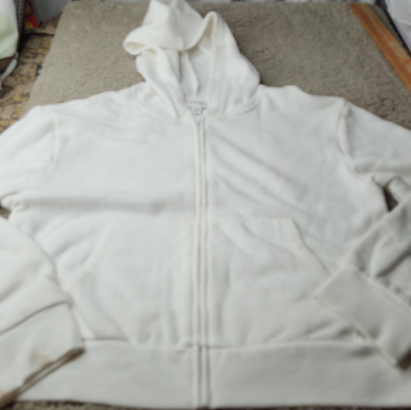 Girls White Zip-Up Hoodie Sweatshirt For Kids - Art Class - XL (14) - Picture 3 of 11